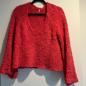 Free People Pink V-neck Sweater